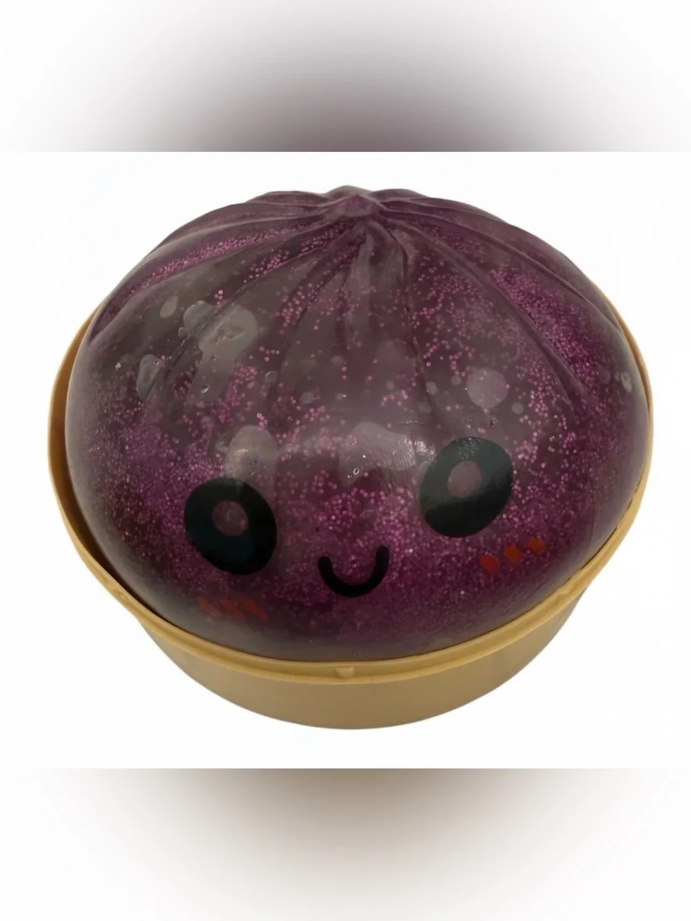 Large Purple Glitter Squishy Dumpling Sensory Toy